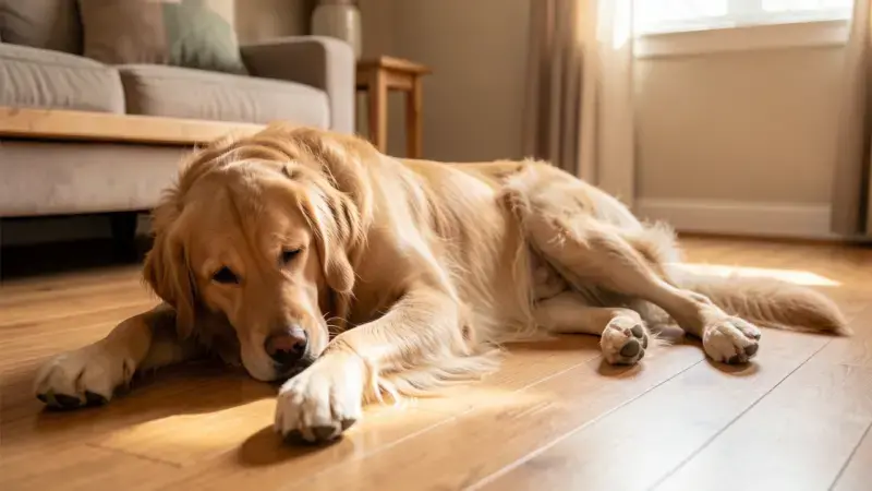 Perro mayor con dificultad para levantarse del suelo por artritis - síntomas artritis canina