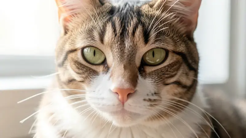 Primer plano de los ojos limpios y sanos de un gato - cómo limpiar los ojos a un gato