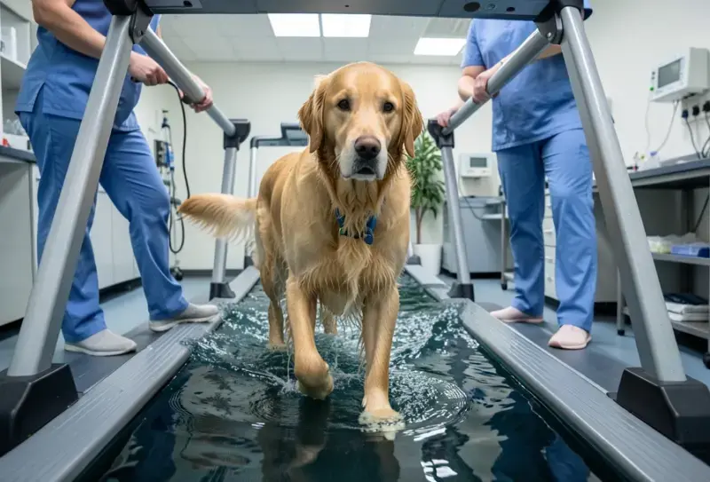 Perro en consulta veterinaria - salud canina y cuidados - fisioterapia para perros