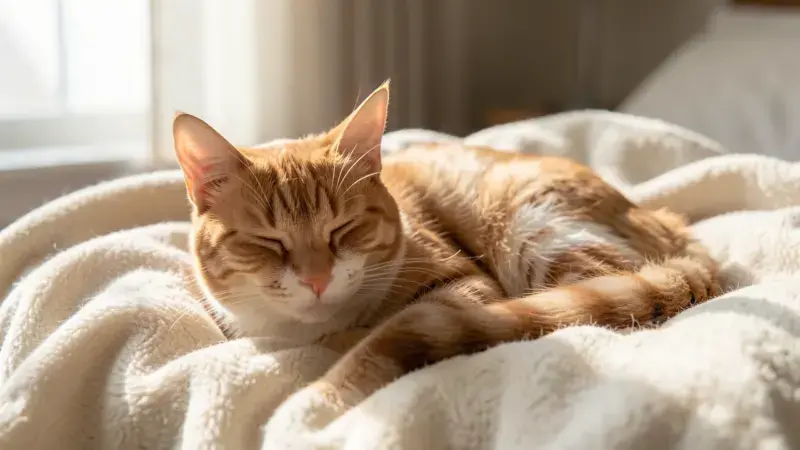 Gato tranquilo descansando en casa - gato babea mucho causas