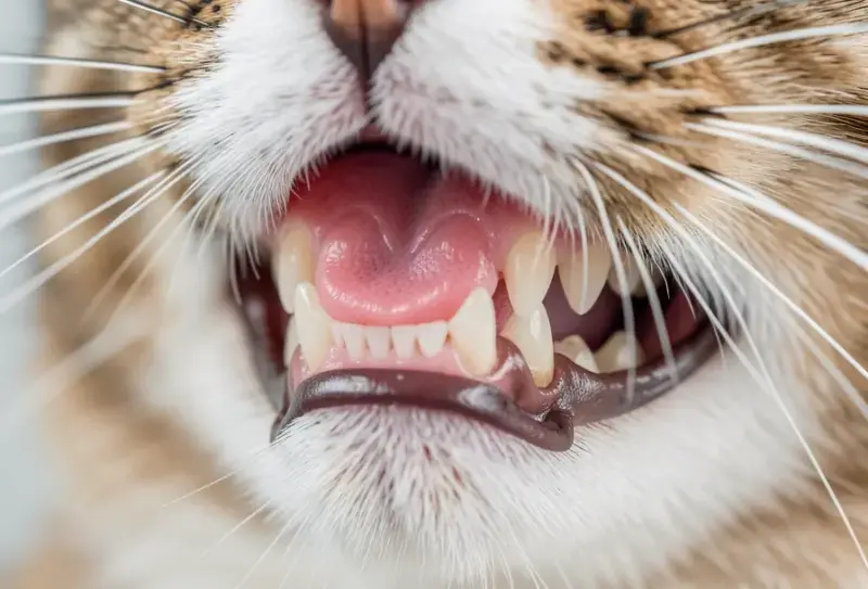 Gato en consulta veterinaria - salud felina y cuidados - gingivitis en gatos