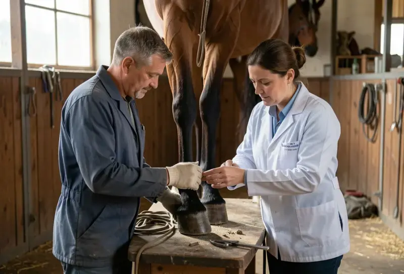 Caballo en entorno natural - medicina equina y cuidados veterinarios - herraje de caballos