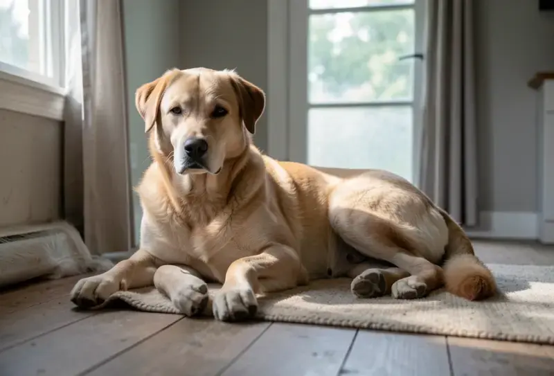 Perro en consulta veterinaria - salud canina y cuidados - jadeo excesivo en perros