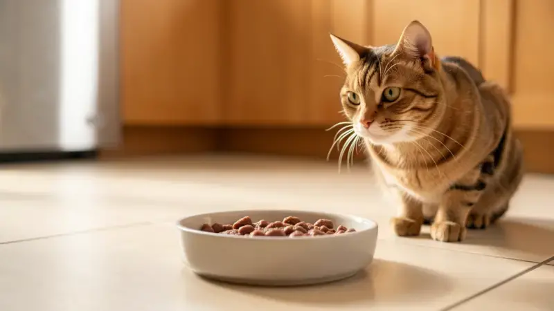 Gato que no come junto a comedero lleno sin tocar - mi gato no come inapetencia felina