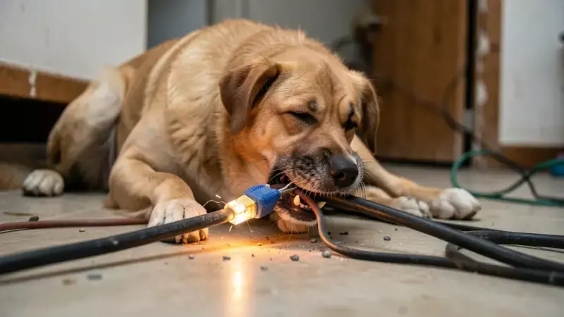 Perros que muerden cables electricos - salud canina y cuidados veterinarios para perros